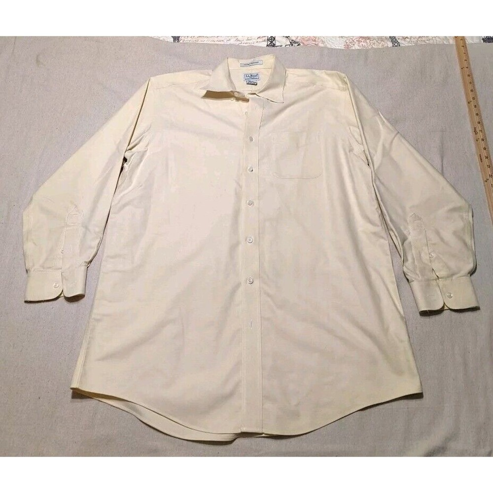 ll bean long sleeve wrinkle resistant mens Button Down Shirt Size 16 1/2 36 E